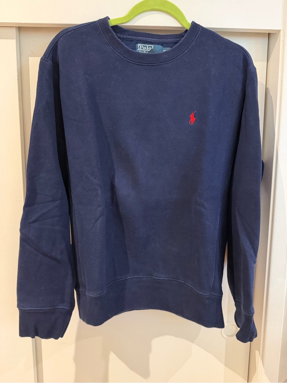 Ralph Lauren Navy Crewneck with Red Pony Logo